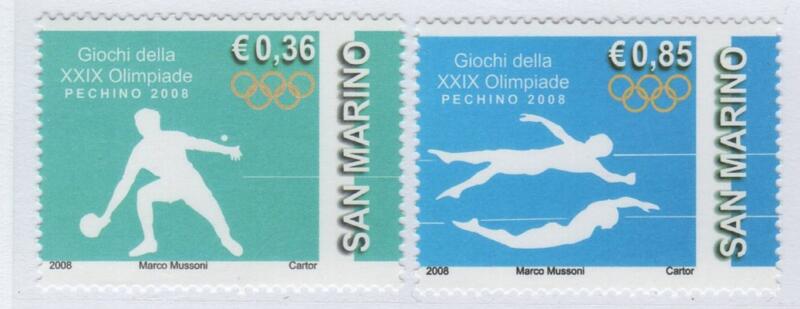 Francobolli San Marino Anno 2008 PECHINO 2008 Giochi Olimpici estivi