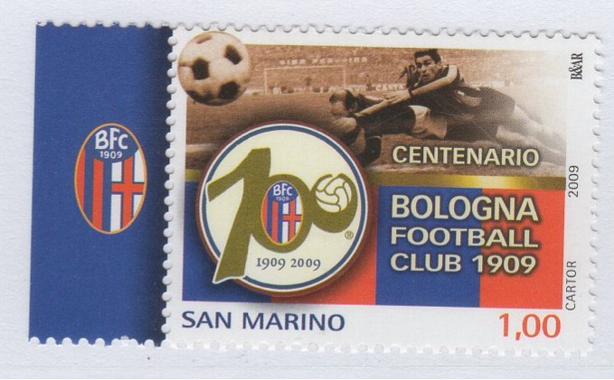 Francobollo San Marino Anno 2009 Centenario del Bologna Football Club