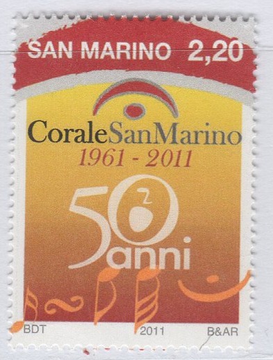 Francobollo San Marino Anno 2011 Cinquantenario della Corale San Marino
