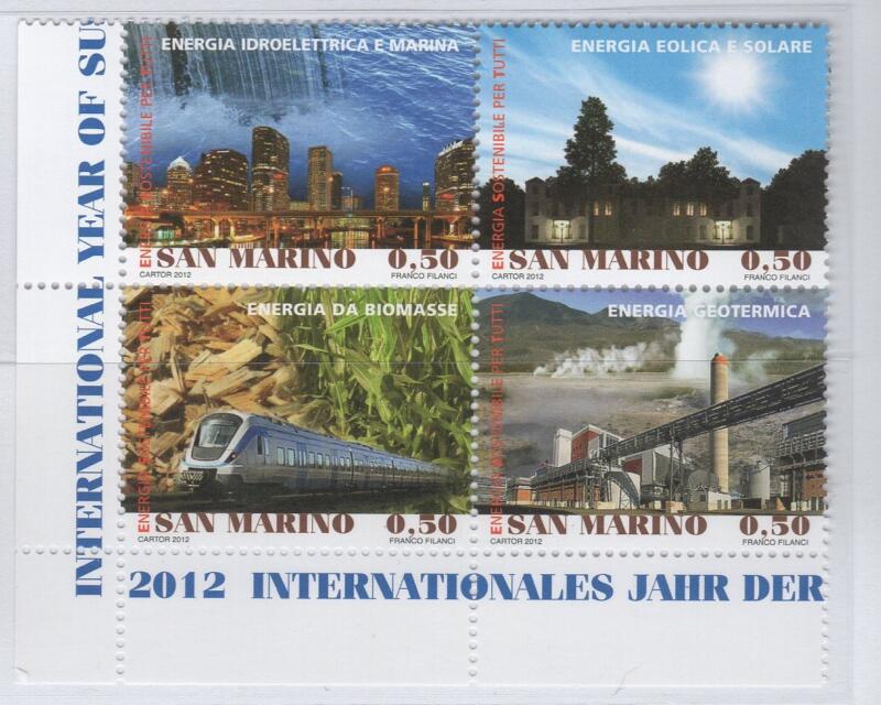 Francobolli San Marino Anno 2012 Anno Internazionale dell’energia sostenibile per tutti