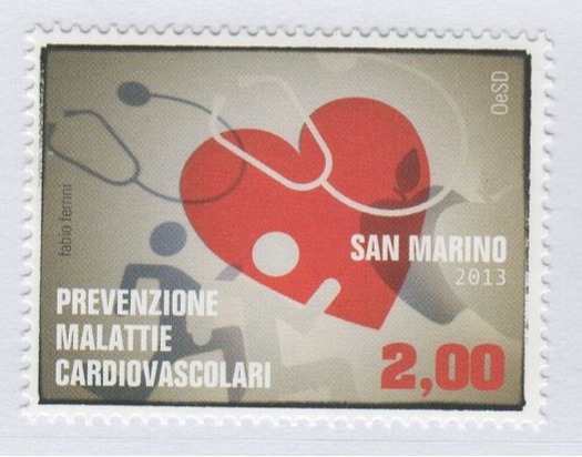 Francobollo San Marino Anno 2013 Prevenzione della malattie cardiovascolari