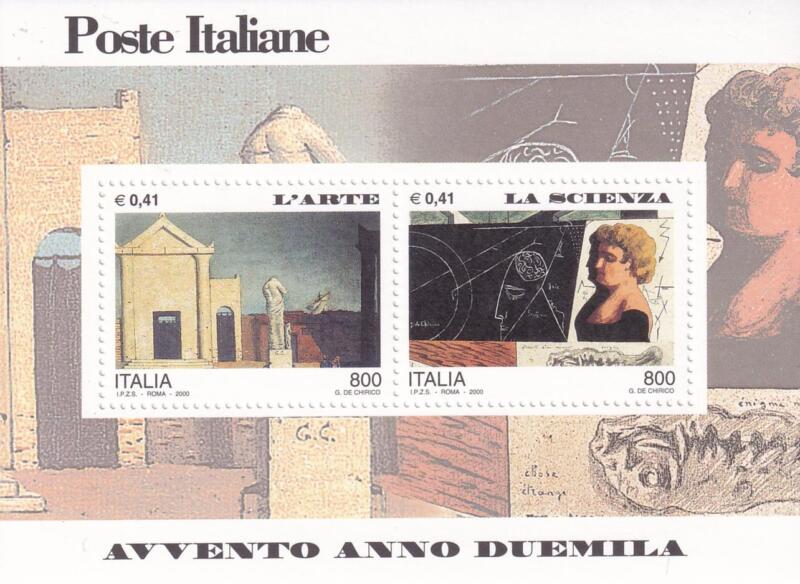 Foglietto Italia Anno 2000 Avvento Anno 2000 Seconda serie L'Arte - La Scienza