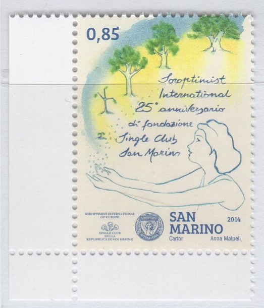 Francobollo San Marino Anno 2014 25esimo anniversario del Soroptimist Club di San Marino