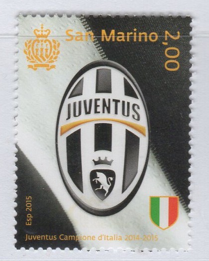 Francobollo San Marino Anno 2015 Juventus Campione d'Italia 2014-2015