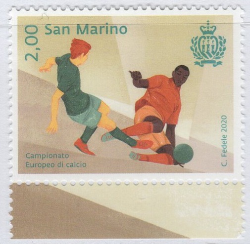 Francobollo San Marino Anno 2020 Campionato europeo di calcio