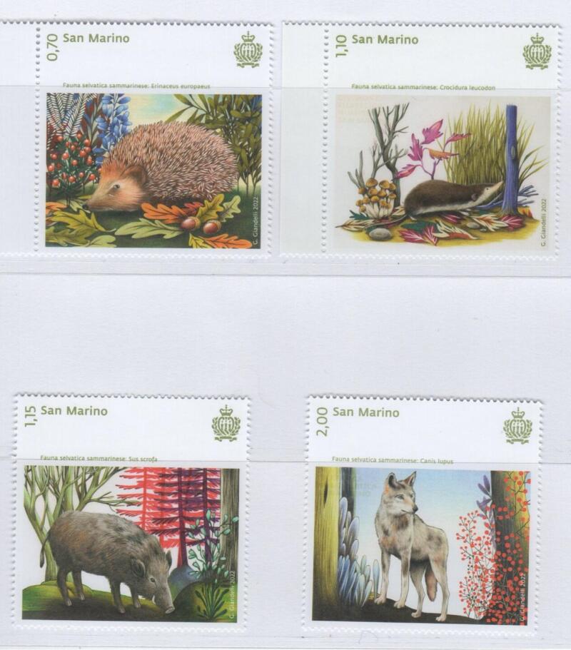 Francobolli San Marino Anno 2022 Fauna selvatica sanmarinese