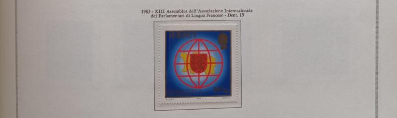 Francobollo Jersey Anno 1983 AIPLF Assemblea generale Associazione internazionale dei Parlamentari di lingua francese