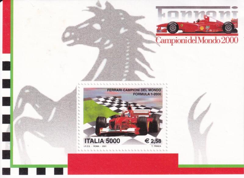 Foglietto Italia Anno 2001 Ferrari campioni del mondo Formula 1 - 2000