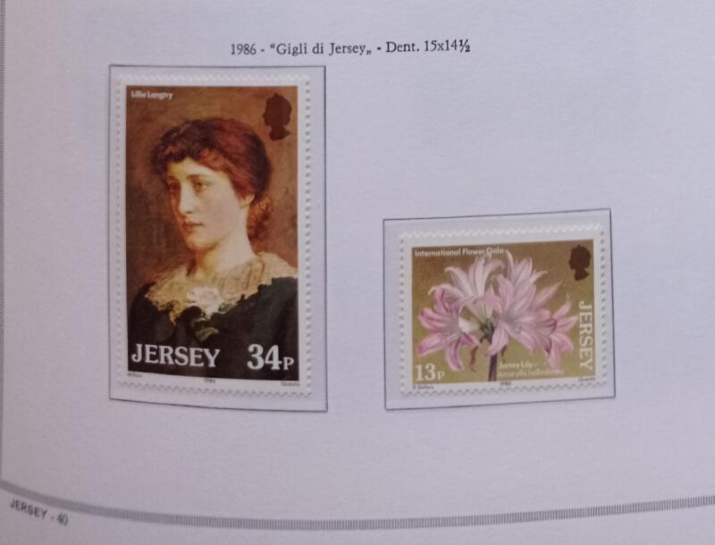Francobolli Jersey Anno 1986 Gigli di Jersey