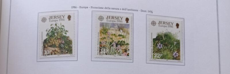 Francobolli Jersey Anno 1986 Europa Protezione della natura e dell'ambiente