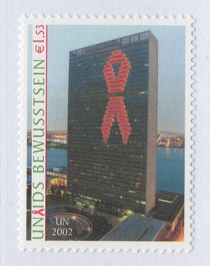 Francobollo Nazioni Unite – ONU Ufficio di Vienna Anno 2002 UNAIDS Programma comune delle Nazioni Unite per la lotta contro l'AIDS