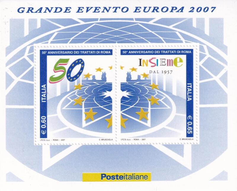 Foglietto Italia Anno 2007 Cinquantenario della firma dei Trattati di Roma