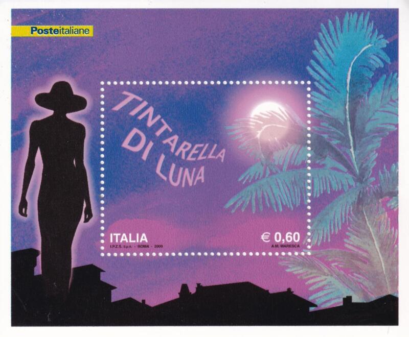Foglietto Italia Anno 2009 Omaggio alla canzone 'Tintarella di luna' di Franco Migliacci e Bruno De Filippi