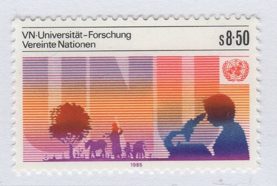 Francobollo Nazioni Unite – ONU Ufficio di Vienna Anno 1985 Università delle Nazioni Unite Ricerca educazione conoscenza