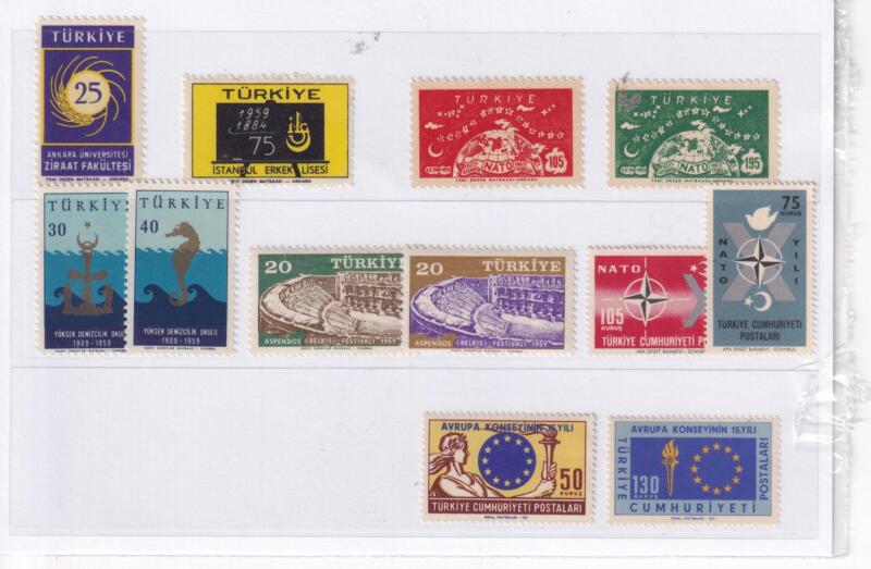Francobolli Turchia Anni 1959, 1962 e 1964 Varie emissioni