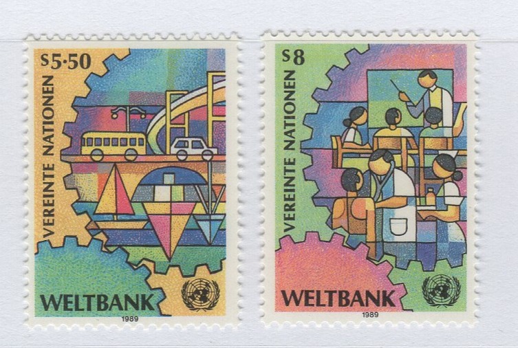 Francobolli Nazioni Unite – ONU Ufficio di Vienna Anno 1989 Banca mondiale