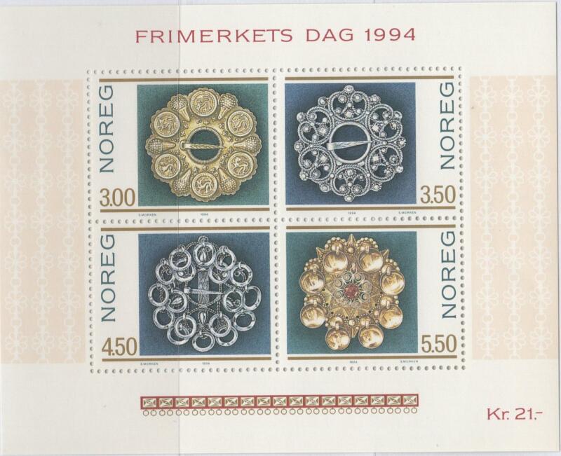 Foglietto Norvegia Anno 1994 Giornata del francobollo