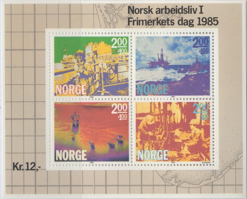 Foglietto Norvegia Anno 1985 Giornata del francobollo