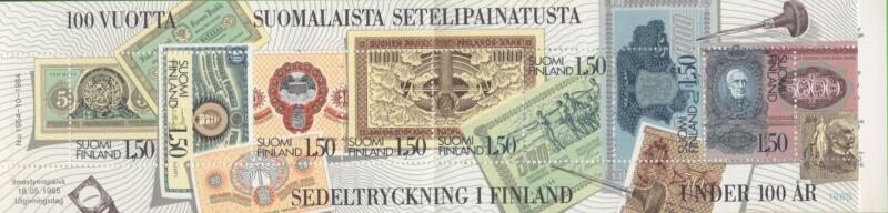 Libretto Finlandia Anno 1985 Centenario della stampa dei primi biglietti di banca