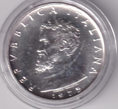 Moneta Italia Anno 1975 Lire 500 Michelangelo Argento