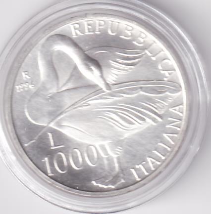 Moneta Italia Anno 1996 Lire 1.000 Montale Argento