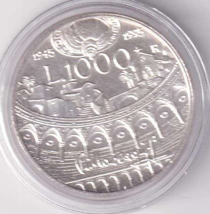 Moneta Italia Anno 1995 Lire 1.000 Mascagni Argento