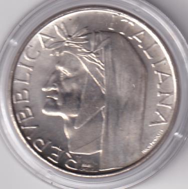 Moneta Italia Anno 1965 Dante Alighieri Lire 500 Argento