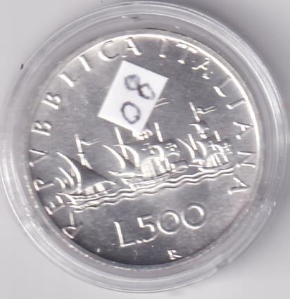 Moneta Italia Anno 1980 Lire 500 Argento