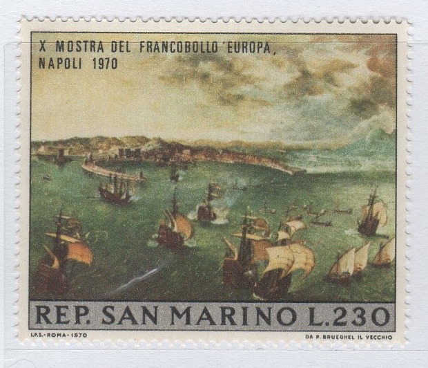 Francobollo San Marino Anno 1970 Decima mostra del francobollo Europa a Napoli