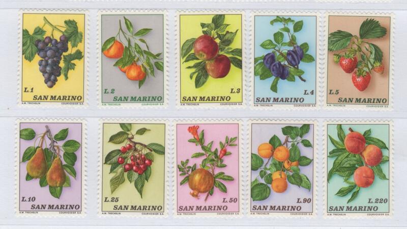 Francobolli San Marino Anno 1973 Frutta