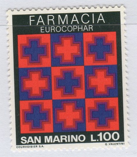 Francobollo San Marino Anno 1975 Congresso internazionale di Farmacia