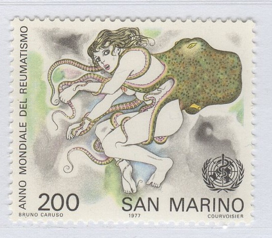 Francobollo San Marino Anno 1977 Anno mondiale del reumatismo