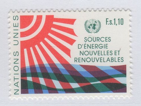 Francobollo Nazioni Unite - ONU Ufficio di Ginevra Anno 1981 Sorgenti energetiche nuove e rinnovabili