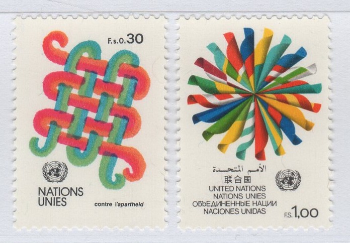 Francobolli Nazioni Unite - ONU Ufficio di Ginevra Anno 1982 Lotta al Razzismo