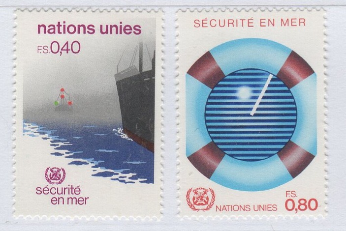 Francobolli Nazioni Unite - ONU Ufficio di Ginevra Anno 1983 Sicurezza in mare