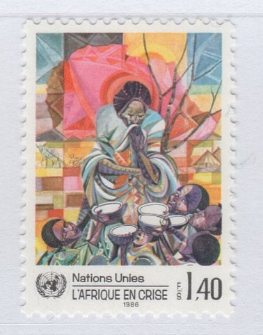 Francobollo Nazioni Unite - ONU Ufficio di Ginevra Anno 1986 Africa in crisi