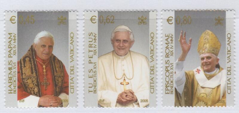 Francobolli Vaticano Anno 2005 Inizio del Pontificato di Benedetto XVI