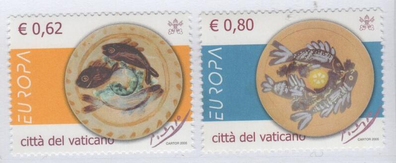 Francobolli Vaticano Anno 2005 20esima Europa Gastronomia