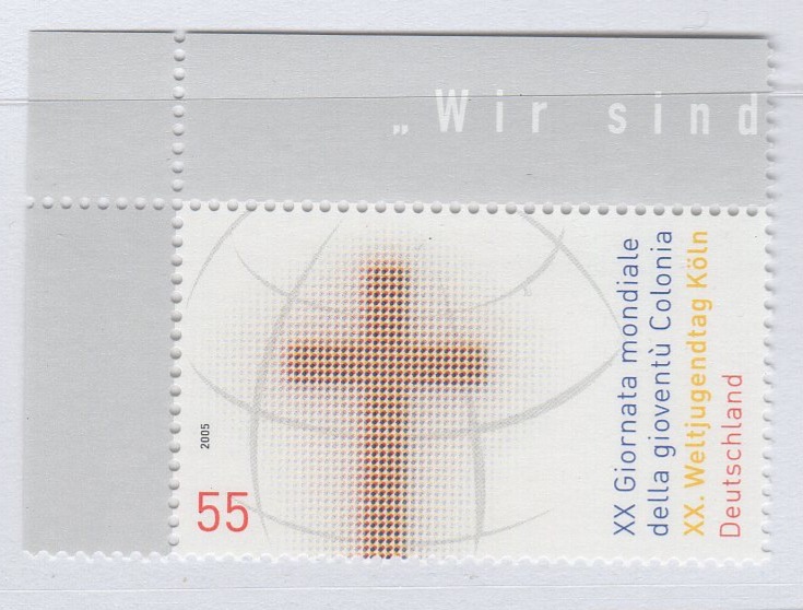 Francobollo Germania Anno 2005 20esima Giornata mondiale della Gioventù - Emissione congiunta con il Vaticano