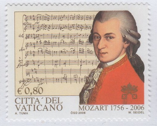 Francobollo Vaticano Anno 2006 250esimo anniversario della nascita di Wolfgang Amadeus Mozart