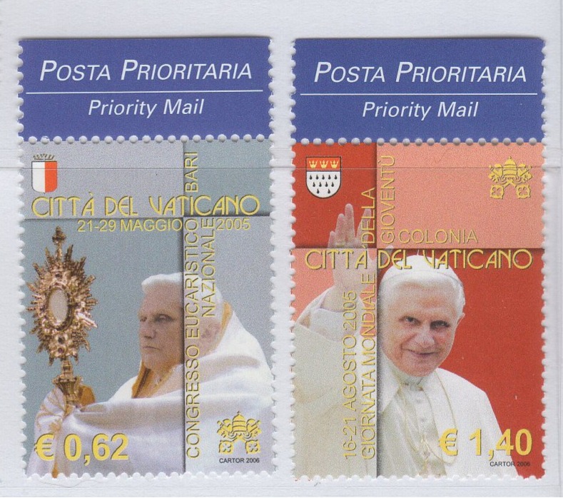 Francobolli Vaticano Anno 2006 I viaggi nel mondo di Benedetto XVI