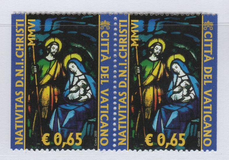 Francobolli Vaticano Anno 2006 Natale Coppia proveniente da libretto