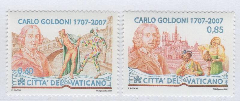 Francobolli Vaticano Anno 2007 Terzo centenario della nascita di Carlo Goldoni