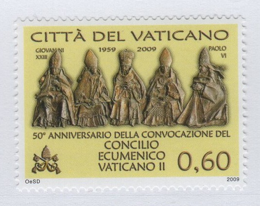 Francobollo Vaticano Anno 2009 Cinquantenario della convocazione del Concilio Ecumenico Vaticano II