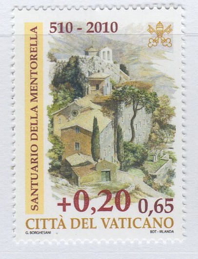Francobollo Vaticano Anno 2010 1500esimo anniversario della fondazione del Santuario Madre della Grazie della Mentonella