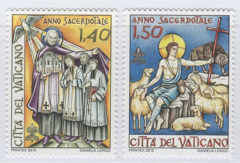 Francobolli Vaticano Anno 2010 Anno Sacerdotale 150esimo anniversario della morte di Giovanni Maria Vianney