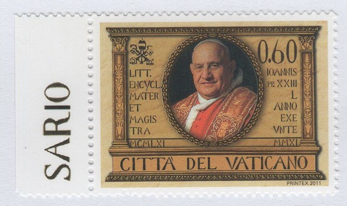 Francobollo Vaticano Anno 2011 Cinquantenario dell'enciclica Mater et Magistra di Papa Giovanni XXIII