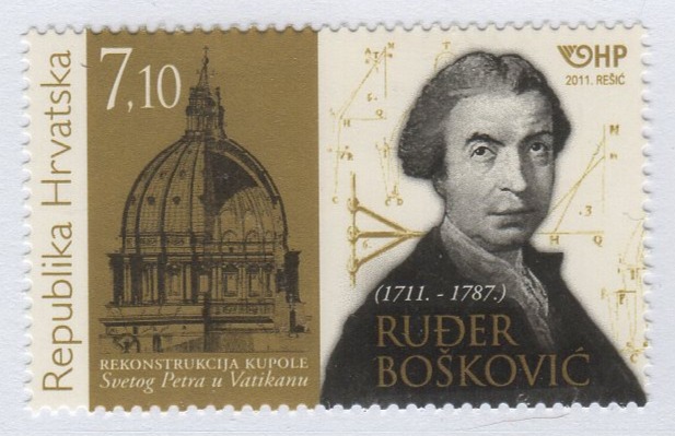 Francobollo Croazia Anno 2011 Terzo centenario della nascita di Rugerius Boscovich - Emissione congiunta con il Vaticano