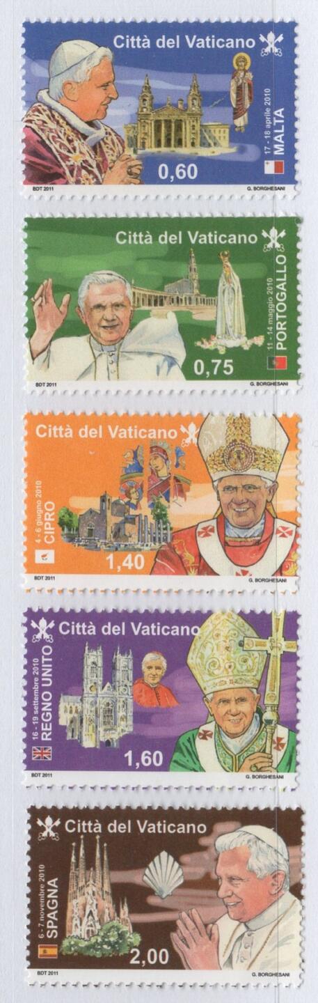 Francobolli Vaticano Anno 2011 I viaggi nel mondo di Benedetto XVI
