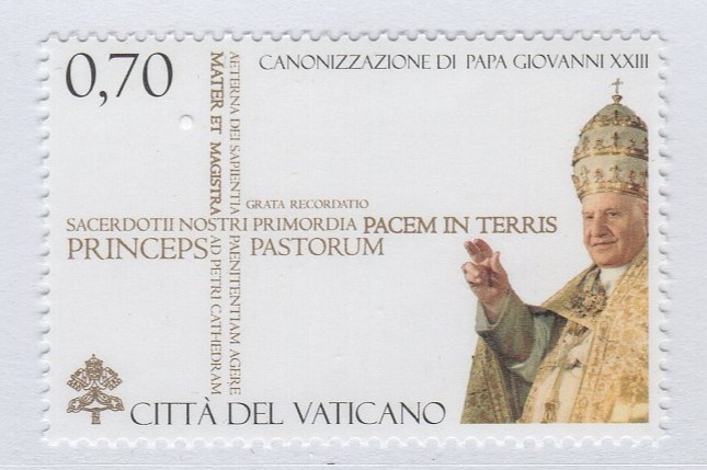 Francobollo Vaticano Anno 2014 Canonizzazione di Papa Giovanni XXIII - Emissione congiunta con l'Italia
